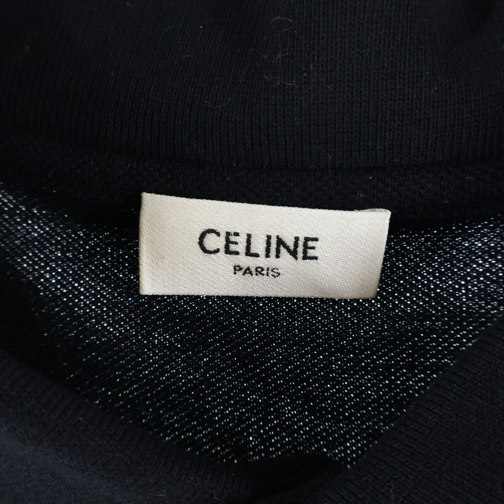 CELINE(セリーヌ) トリオンフ ロゴ刺繍コットンピケ クラシック半袖ポロシャツ 2X75H0ZWR ブラック