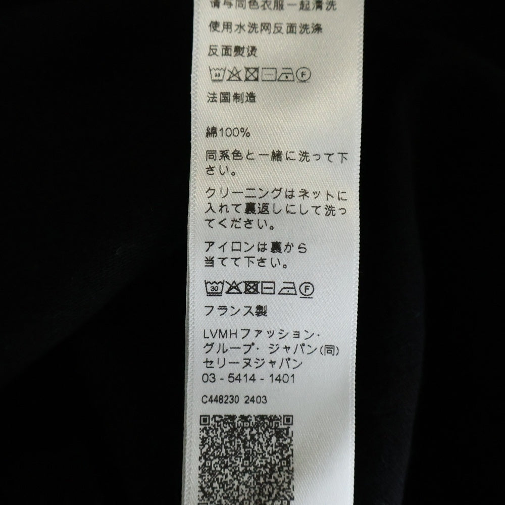 CELINE(セリーヌ) トリオンフ ロゴ刺繍コットンピケ クラシック半袖ポロシャツ 2X75H0ZWR ブラック