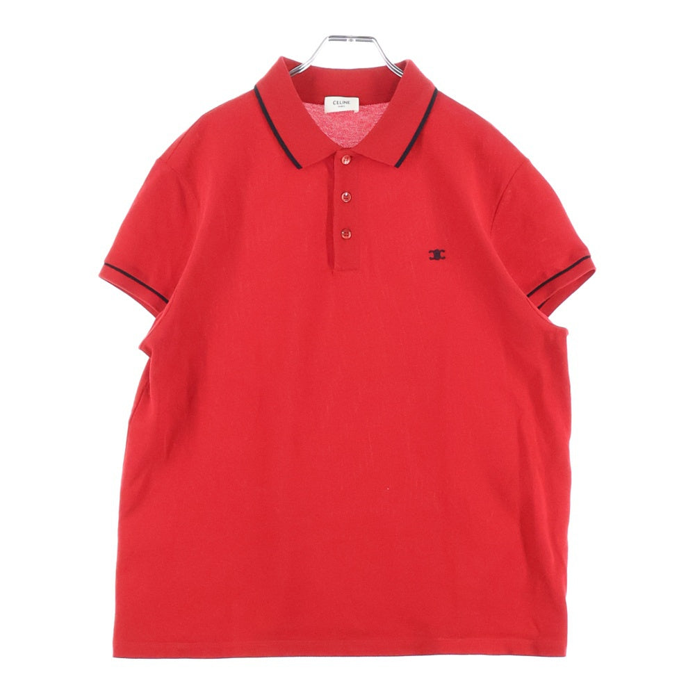 CELINE(セリーヌ) 20SS トリオンフロゴ刺繍 クラシック半袖ポロシャツ 2X136043F レッド