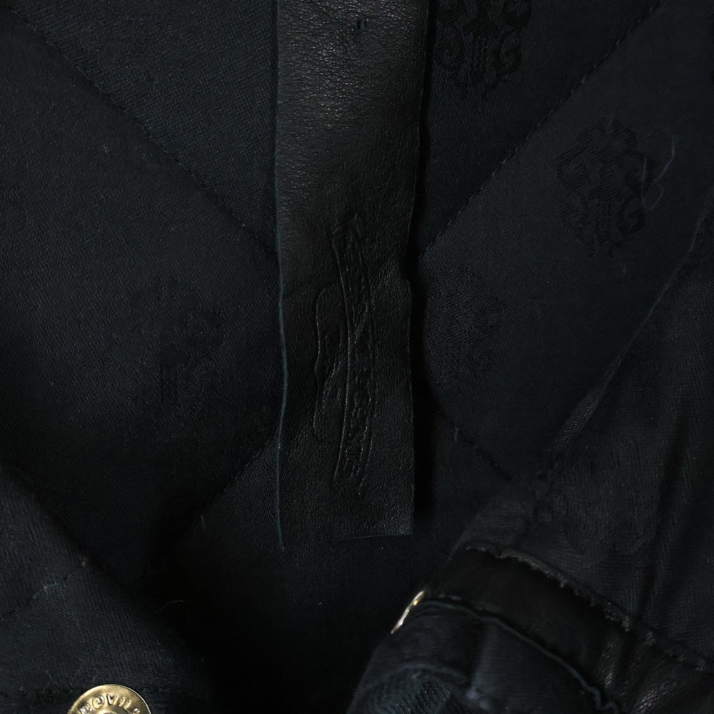 CHROME HEARTS(クロムハーツ) TEENAGE KICKS バックホースシューCHプラスプリント クロスボタンキルティングコットンダウンジャケット ブラック