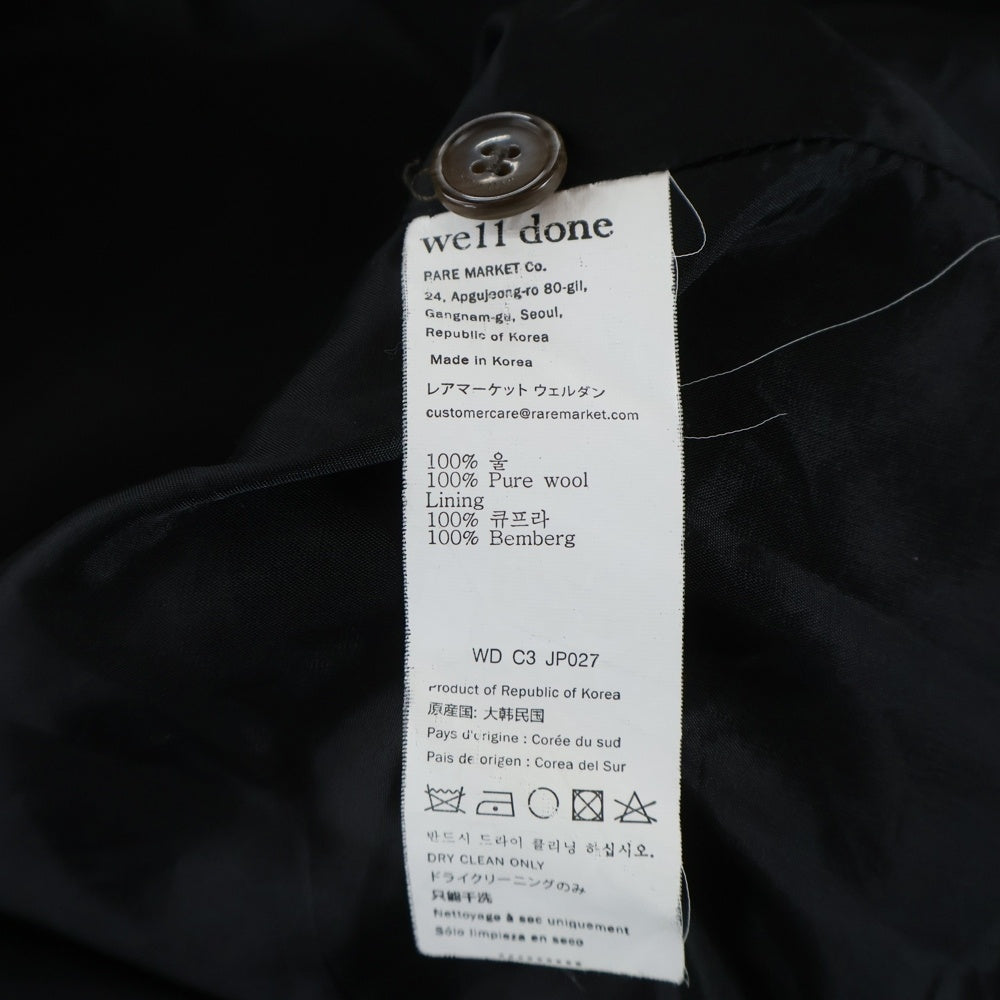 we11done(ウェルダン) Check Anorak Wool Shirt F29D2A0Z29T チェック柄 アノラック ブルゾン ハーフジップ ブルー/レッド