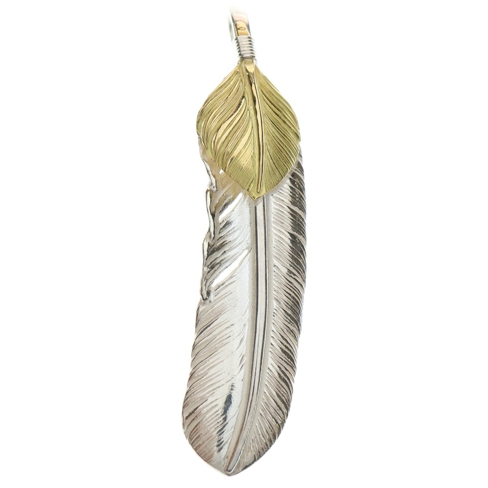 goro's(ゴローズ) 【現行】上金特大フェザー 右向き ペンダントトップ シルバー/ゴールド BGA005