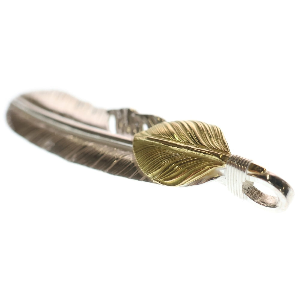 goro's(ゴローズ) 【現行】上金特大フェザー 右向き ペンダントトップ シルバー/ゴールド BGA005