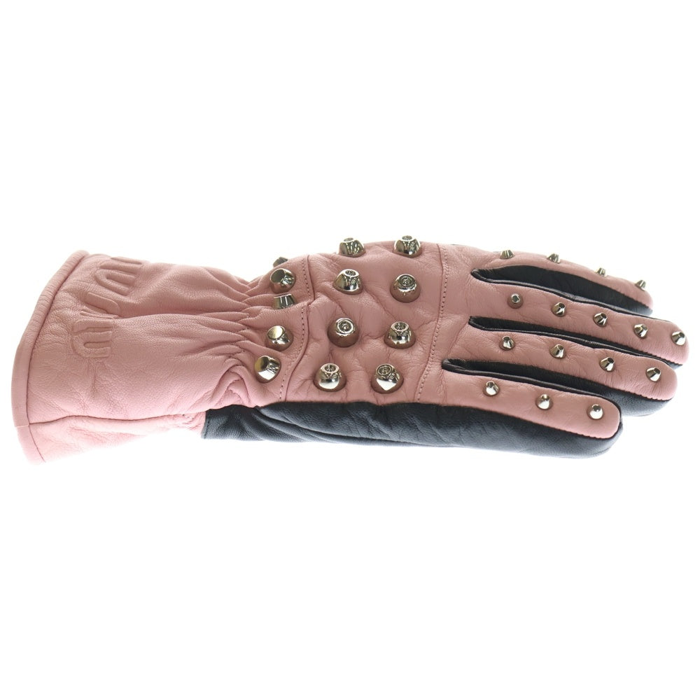 miumiu(ミュウミュウ) 21SS Study Nappa Leather Glove スタディナッパレザーグローブ 手袋 ピンク レディース