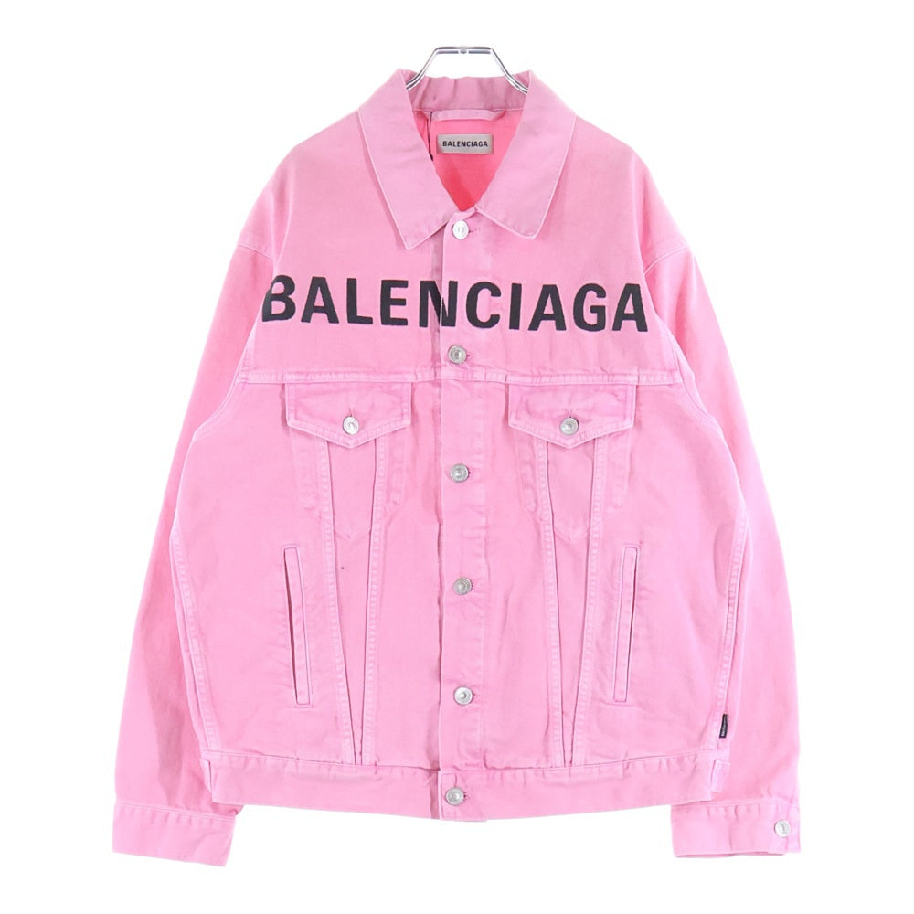 BALENCIAGA(バレンシアガ) 19AW フロント刺繍ロゴ デニムジャケット ピンク 594386 TEW37