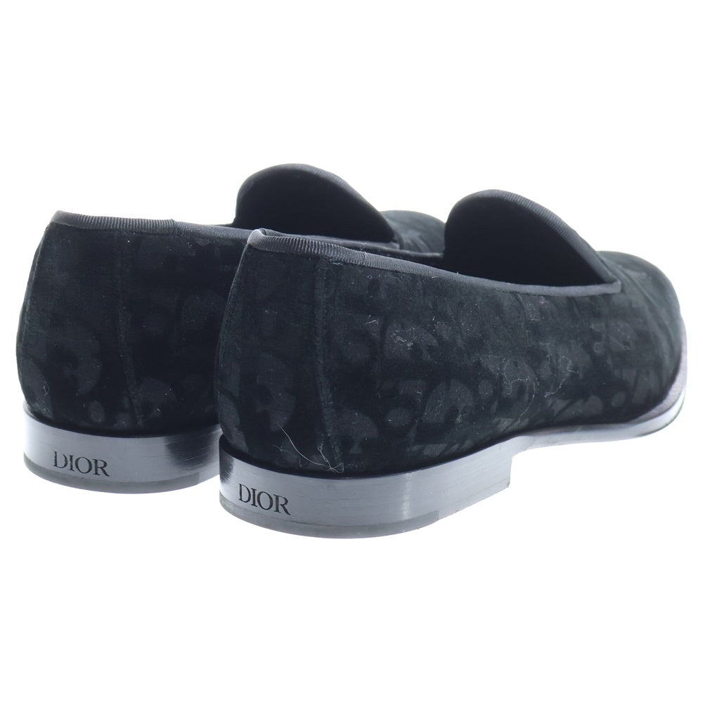 DIOR(ディオール) TIMELESS SLIPPER DO VELVET オブリーク ベルベットローファーショーズ ブラック 3LO121ZKA