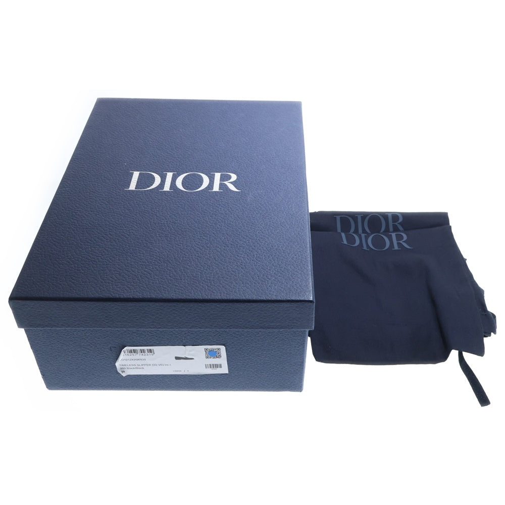 DIOR(ディオール) TIMELESS SLIPPER DO VELVET オブリーク ベルベットローファーショーズ ブラック 3LO121ZKA
