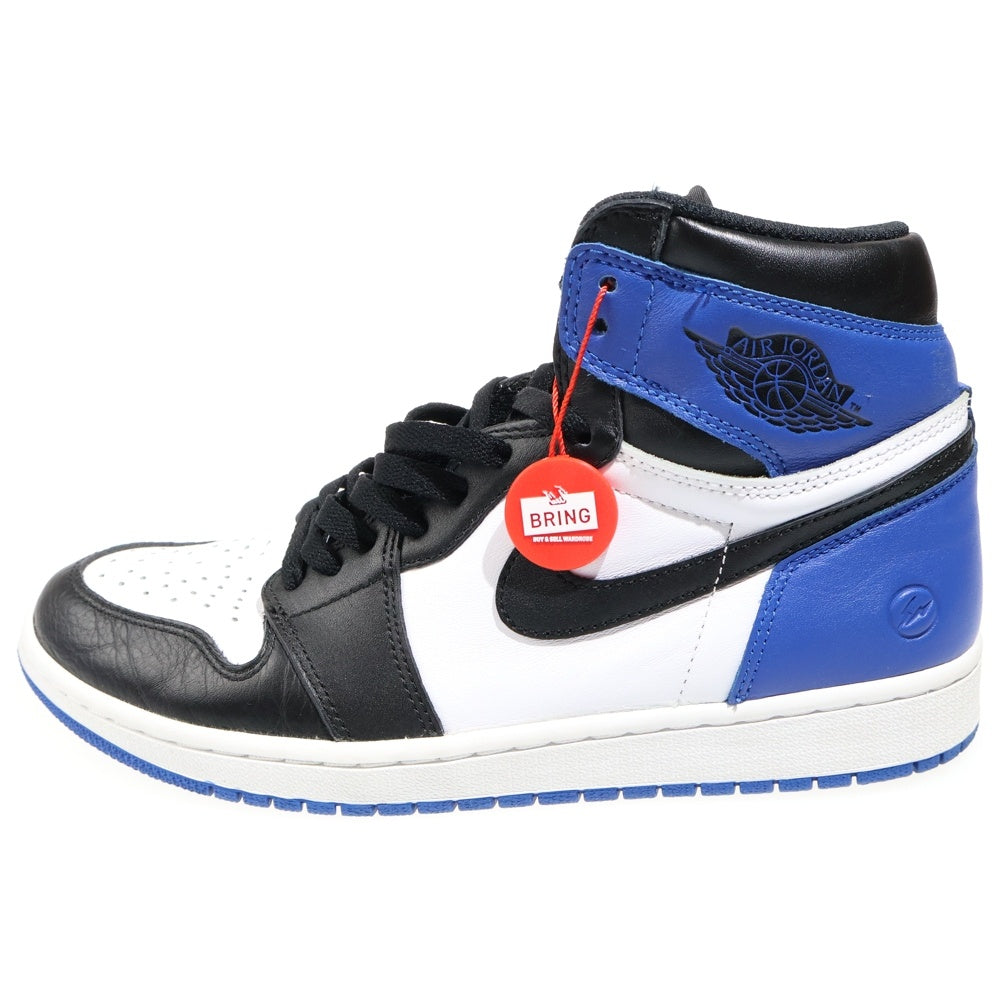 NIKE(ナイキ) ×Fragment design AIR JORDAN 1 RETRO HIGH OG フラグメントデザイン エアジョーダン 1 ハイカットスニーカー ブラック/ブルー US10/28cm 716371-040