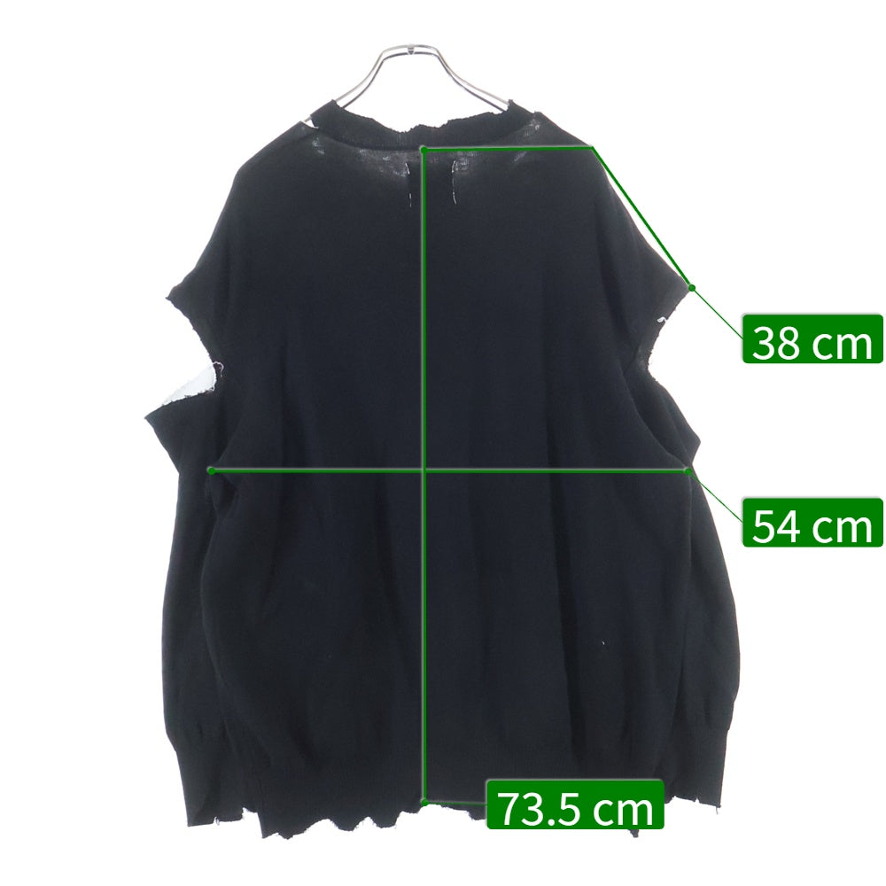 TAKAHIROMIYASHITA The SoloIst.(タカヒロミヤシタザソロイスト) 22SS Loose Fit Crewneck Sweater ルーズフィット クルーネック ニット セーター ブラック/ホワイト