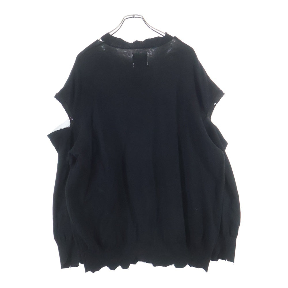 TAKAHIROMIYASHITA The SoloIst.(タカヒロミヤシタザソロイスト) 22SS Loose Fit Crewneck Sweater ルーズフィット クルーネック ニット セーター ブラック/ホワイト