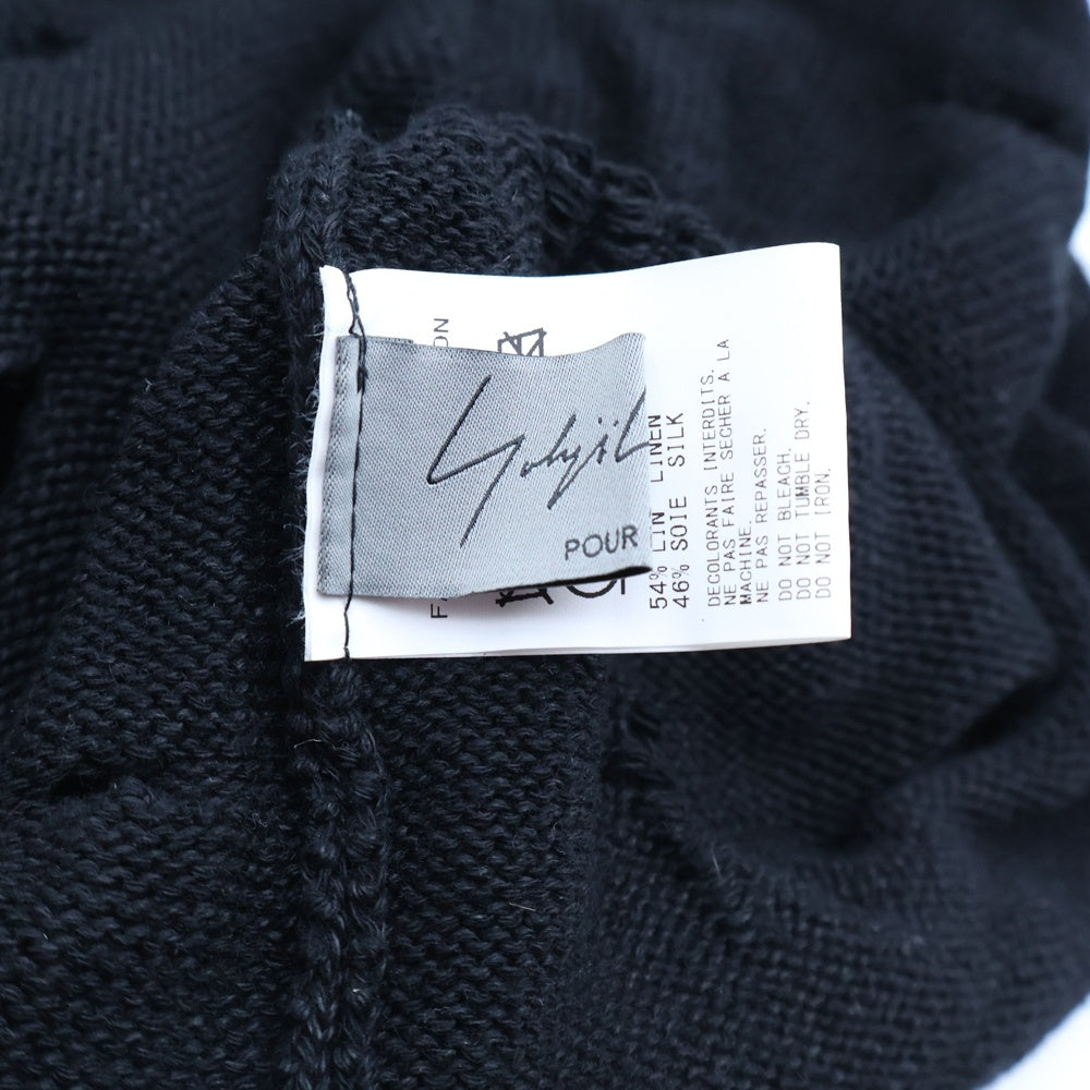 Yohji Yamamoto POUR HOMME(ヨウジヤマモト プールオム) 25SS JERSEY DAMAGED BERET ジャージーダメージベレー帽 ハット ブラック