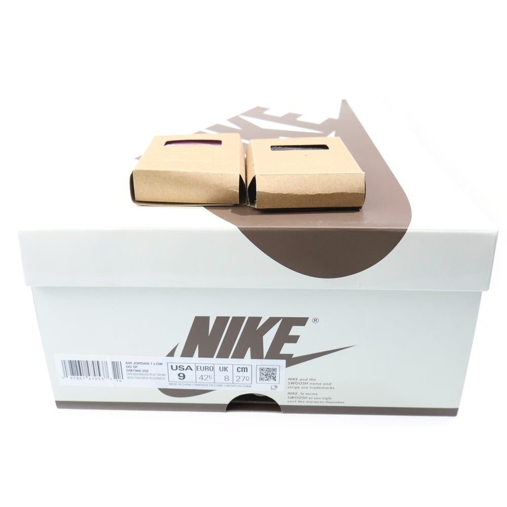 NIKE(ナイキ) ×Travis Scott Air Jordan 1 Low OG SP Velvet Brown and Dark Mocha DM7866-202 ×トラヴィススコット エアジョーダン1 ロー OG SP ローカットスニーカー