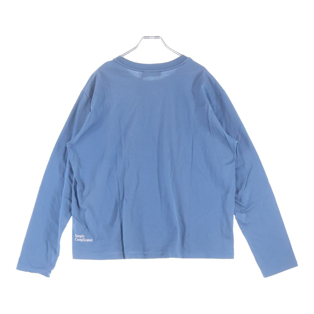 simply complicated(シンプリーコンプリケイティド) SMOOTH L/S TEE コットン ロングスリーブカットソー 長袖 ブルー 25SS1006