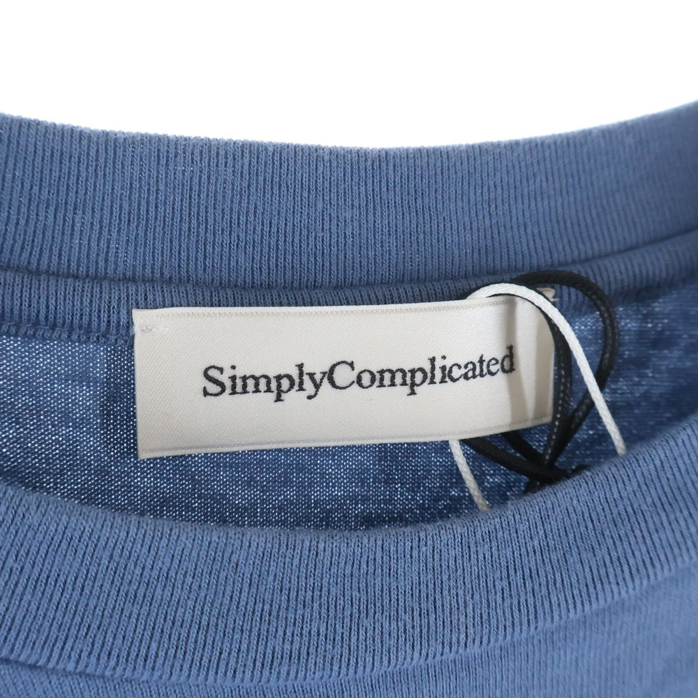 simply complicated(シンプリーコンプリケイティド) SMOOTH L/S TEE コットン ロングスリーブカットソー 長袖 ブルー 25SS1006