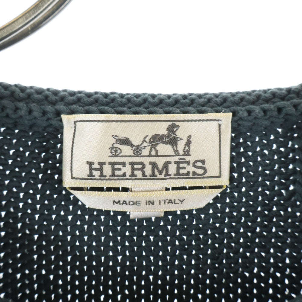 HERMES(エルメス) ローゲージ コットン プルオーバーセーター ダークグリーン