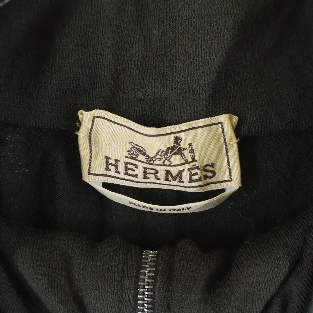 HERMES(エルメス) ハーフジップ ウール ニット ポロシャツ ダークグリーン