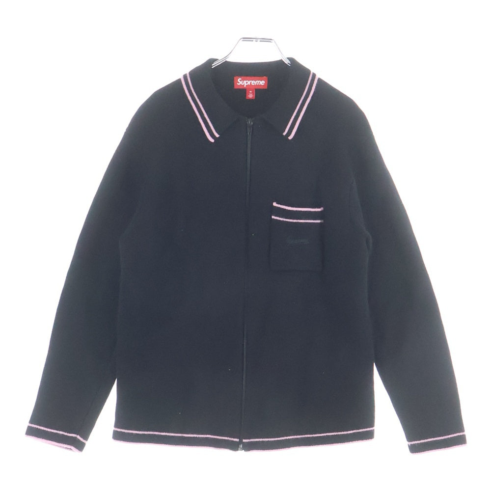 SUPREME(シュプリーム) 24AW Zip Up Polo Sweater ジップアップ ポロ スウェット セーター ブラック