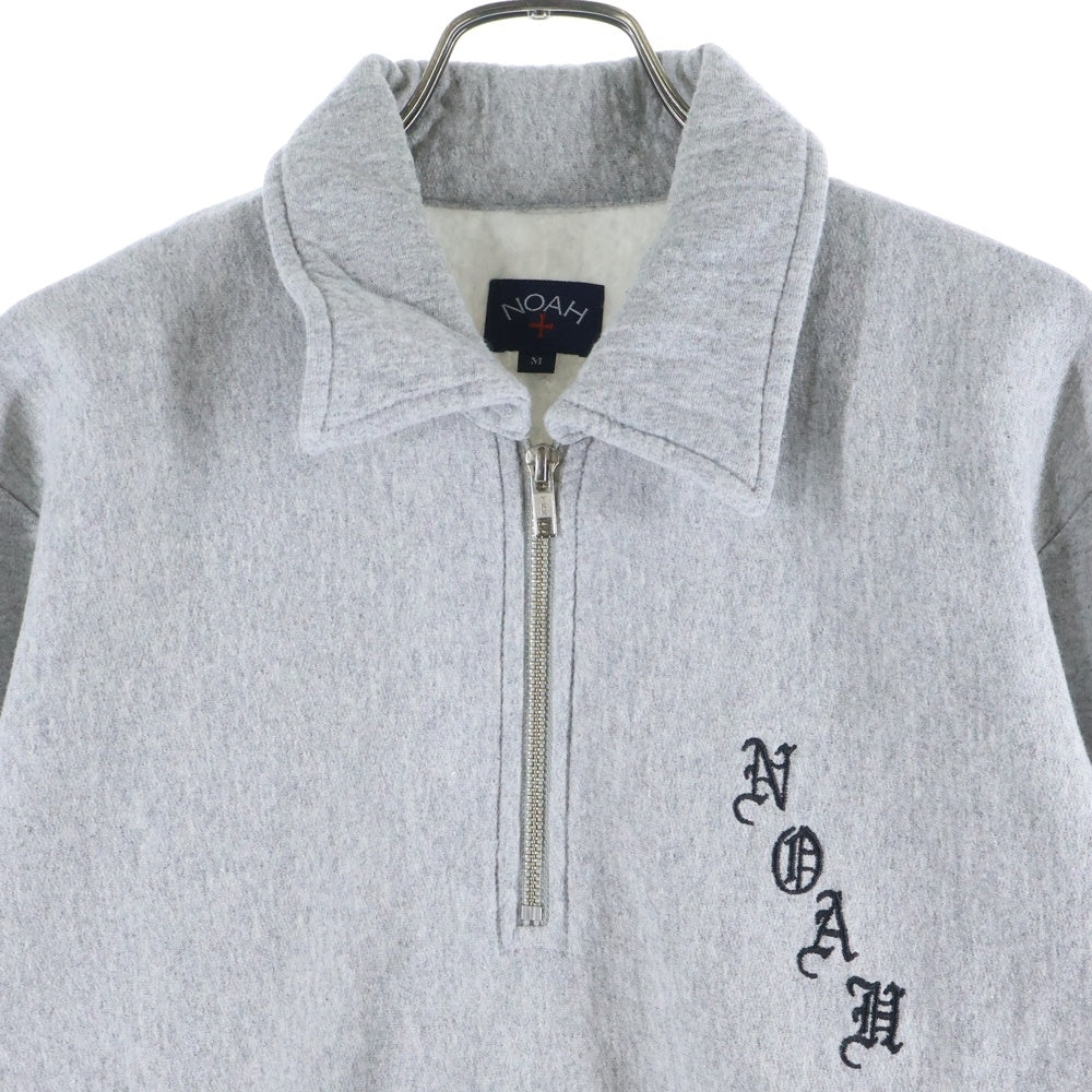 NOAH(ノア) ロゴ刺繍 ハーフジップスウェット グレー 20-070-122-0007-3-0