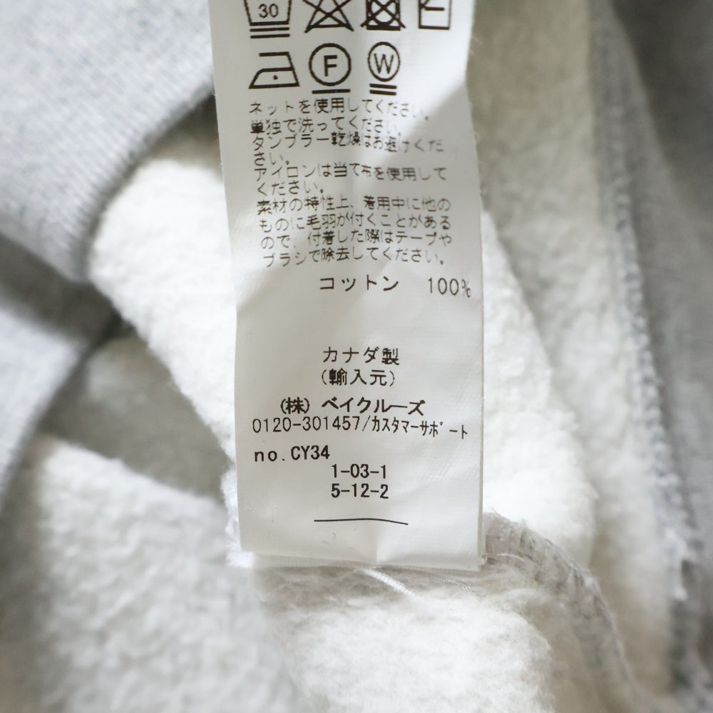 NOAH(ノア) ロゴ刺繍 ハーフジップスウェット グレー 20-070-122-0007-3-0