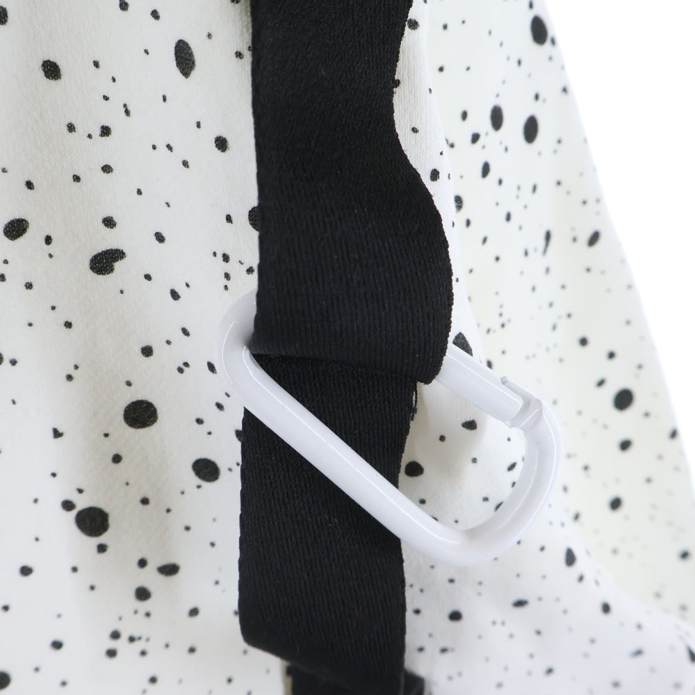 HALFMAN(ハーフマン) コットン スプラッター プルオーバーパーカー ホワイト/ブラック