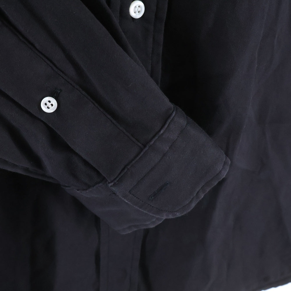 A.PRESSE(アプレッセ) 24AW Double Weave Twill Regular Collar Shirt ツイル長袖シャツ ブラック 24SAP-02-03H