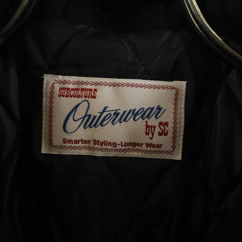 SUBCULTURE(サブカルチャー) WOOL MARINE PARKA ジップアップ ウールパーカー ジャケット ブラック SCJK-A2503