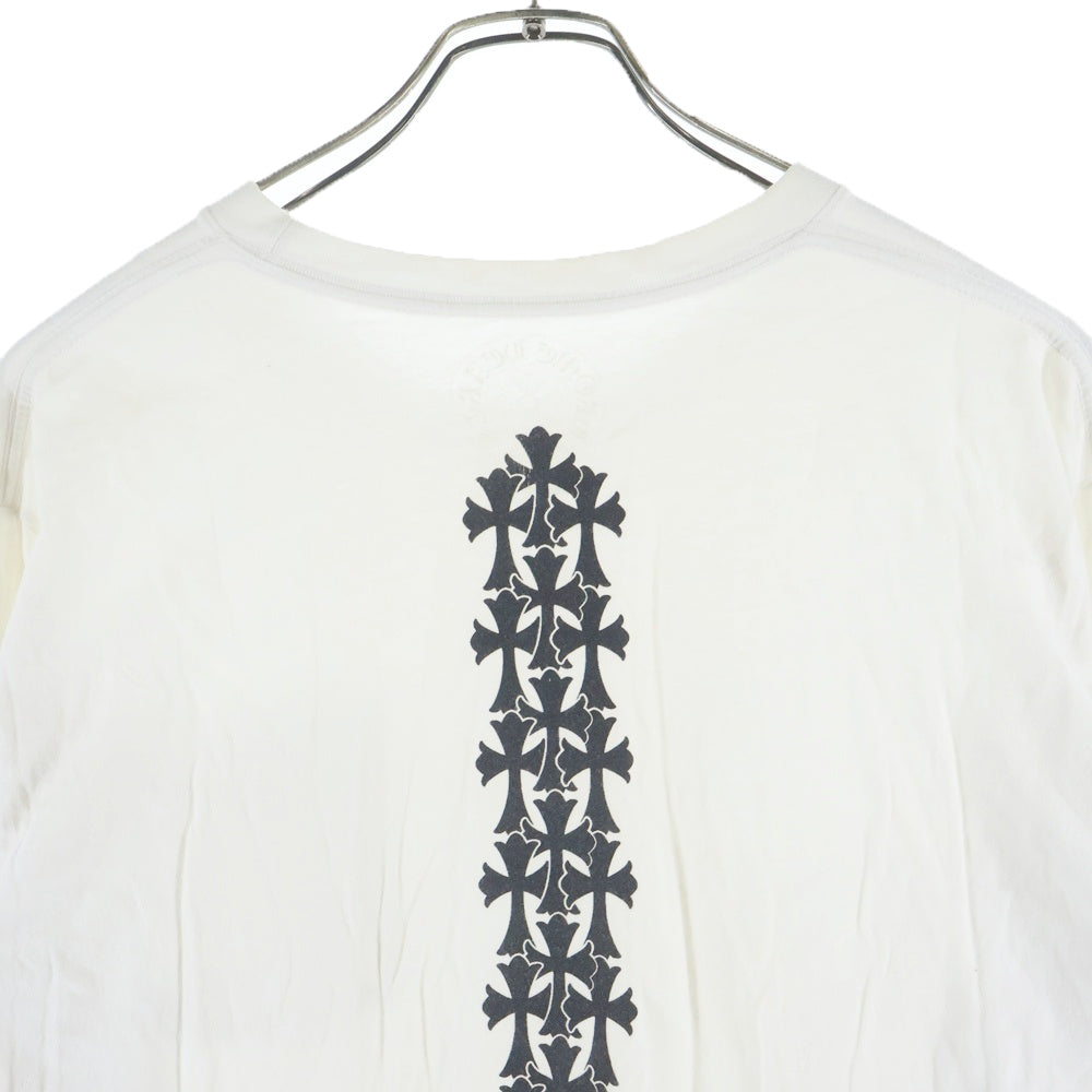 CHROME HEARTS(クロムハーツ) Cemetery Cross Tire Track L/S Tee セメタリークロスタイヤトラックロングスリーブ長袖Tシャツ ホワイト