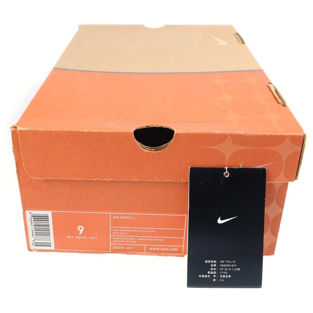 NIKE(ナイキ) 【観賞用】×LeBron James Air Force 1 Low Varsity Crimson 306353-671 レブロンジェームス エアフォース1 ロー ローカットスニーカー レッド US9/27cm