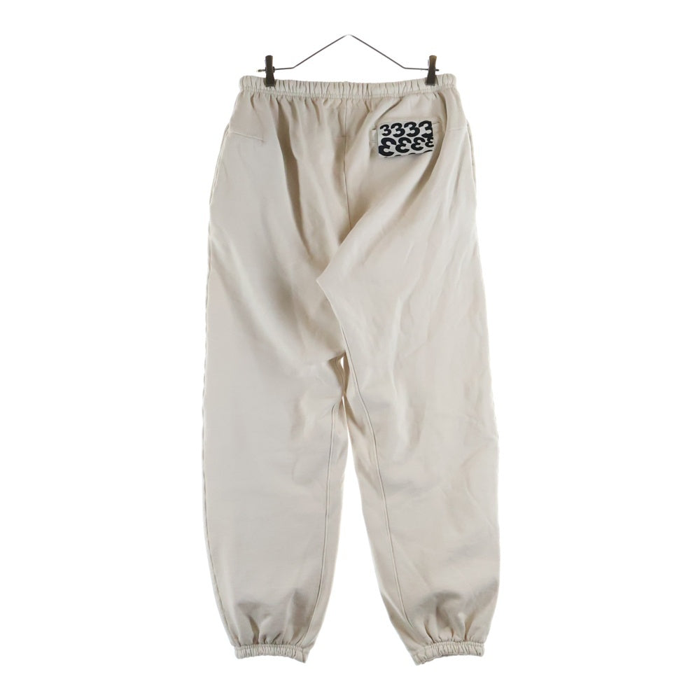 RRR123 RIVINGTON roi Rebis(リヴィントンロイレビス) フロントロゴプリント 裏起毛 トラックスウェットパンツ アイボリー