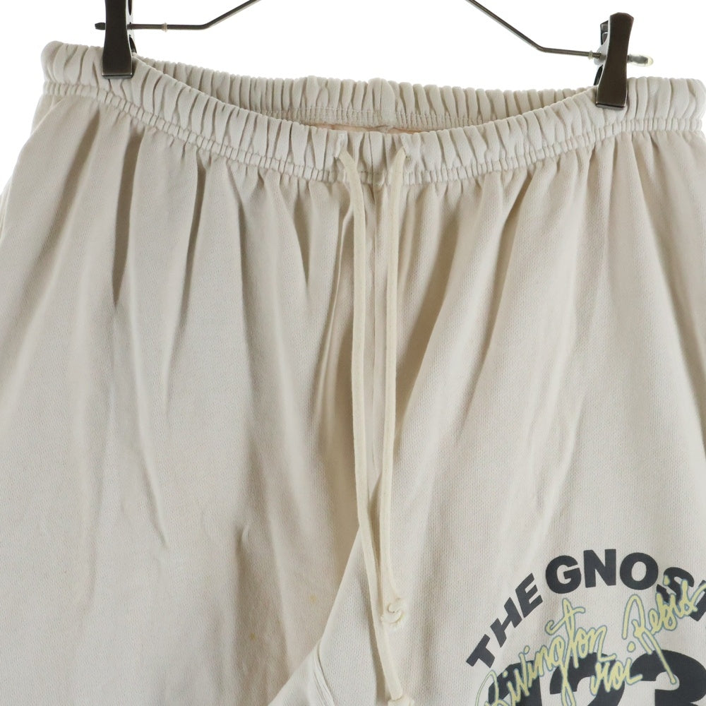 RRR123 RIVINGTON roi Rebis(リヴィントンロイレビス) フロントロゴプリント 裏起毛 トラックスウェットパンツ アイボリー