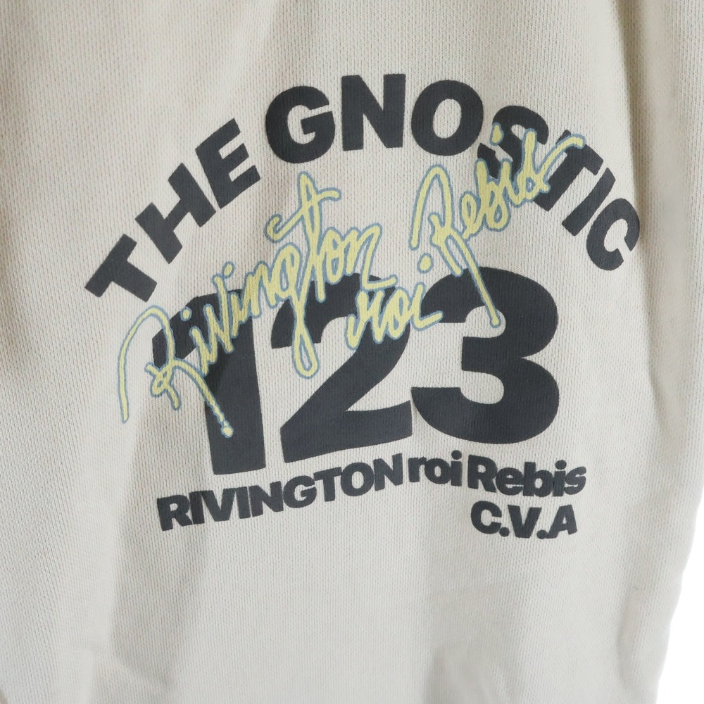 RRR123 RIVINGTON roi Rebis(リヴィントンロイレビス) フロントロゴプリント 裏起毛 トラックスウェットパンツ アイボリー