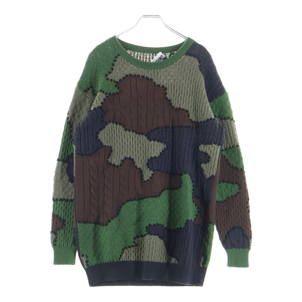 MOSCHINO(モスキーノ) ケーブルニット パッチワーク クルーネック カーキ A04935501