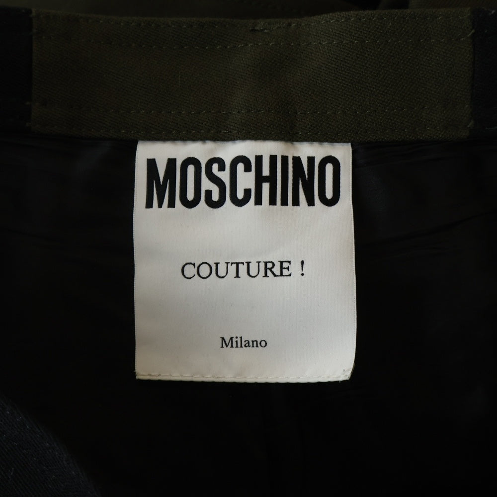 MOSCHINO(モスキーノ) ストレートパンツ コットン カーキ カーキ/ブラック A03305216