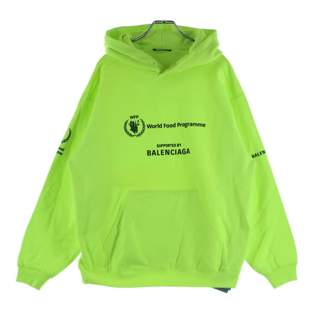 BALENCIAGA(バレンシアガ) World Food Program Hoodie ロゴ プリント プルオーバー スウェット フーディ パーカー イエロー 600583 TMVL1