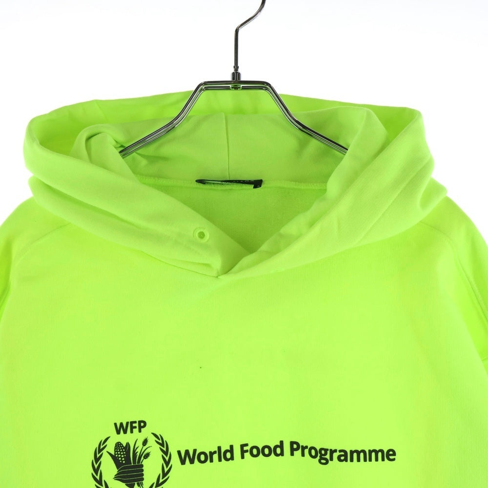BALENCIAGA(バレンシアガ) World Food Program Hoodie ロゴ プリント プルオーバー スウェット フーディ パーカー イエロー 600583 TMVL1