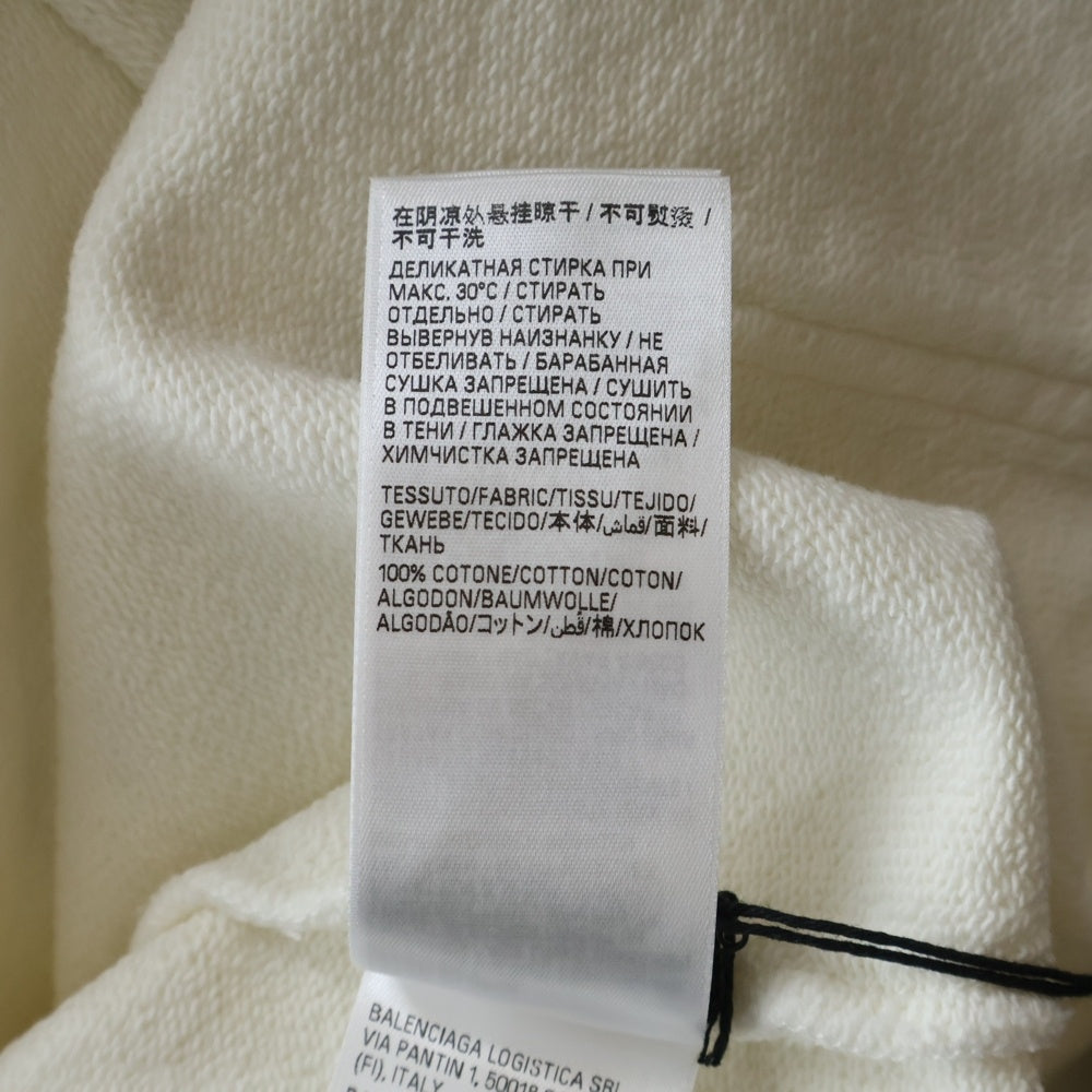 BALENCIAGA(バレンシアガ) CHAMPS ELYSESS クロップドプルオーバーパーカー ホワイト 818433 TRVM9