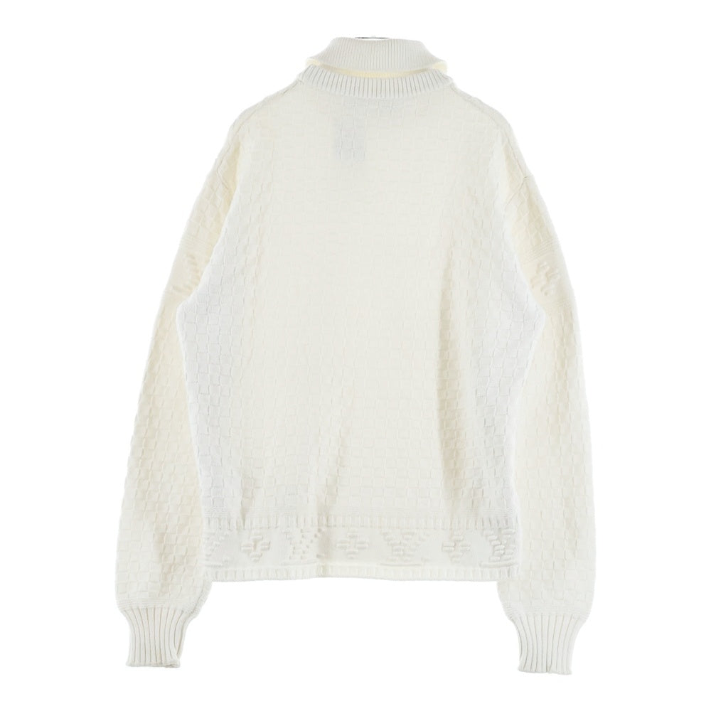 LOUIS VUITTON(ルイヴィトン) 23AW LVダミエウールブレンドプルオーバーニット RM232 TZ8 HPN63W ホワイト