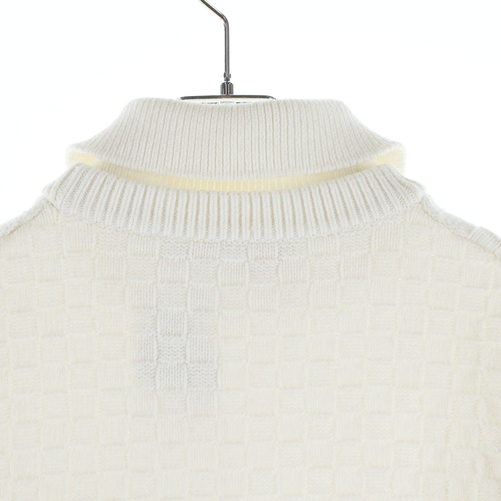 LOUIS VUITTON(ルイヴィトン) 23AW LVダミエウールブレンドプルオーバーニット RM232 TZ8 HPN63W ホワイト