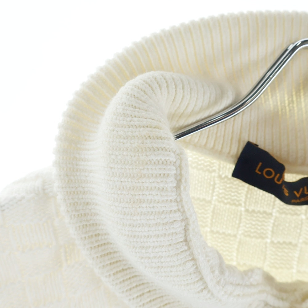 LOUIS VUITTON(ルイヴィトン) 23AW LVダミエウールブレンドプルオーバーニット RM232 TZ8 HPN63W ホワイト