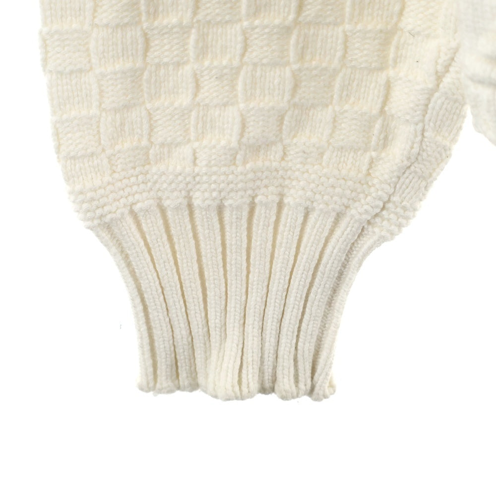 LOUIS VUITTON(ルイヴィトン) 23AW LVダミエウールブレンドプルオーバーニット RM232 TZ8 HPN63W ホワイト