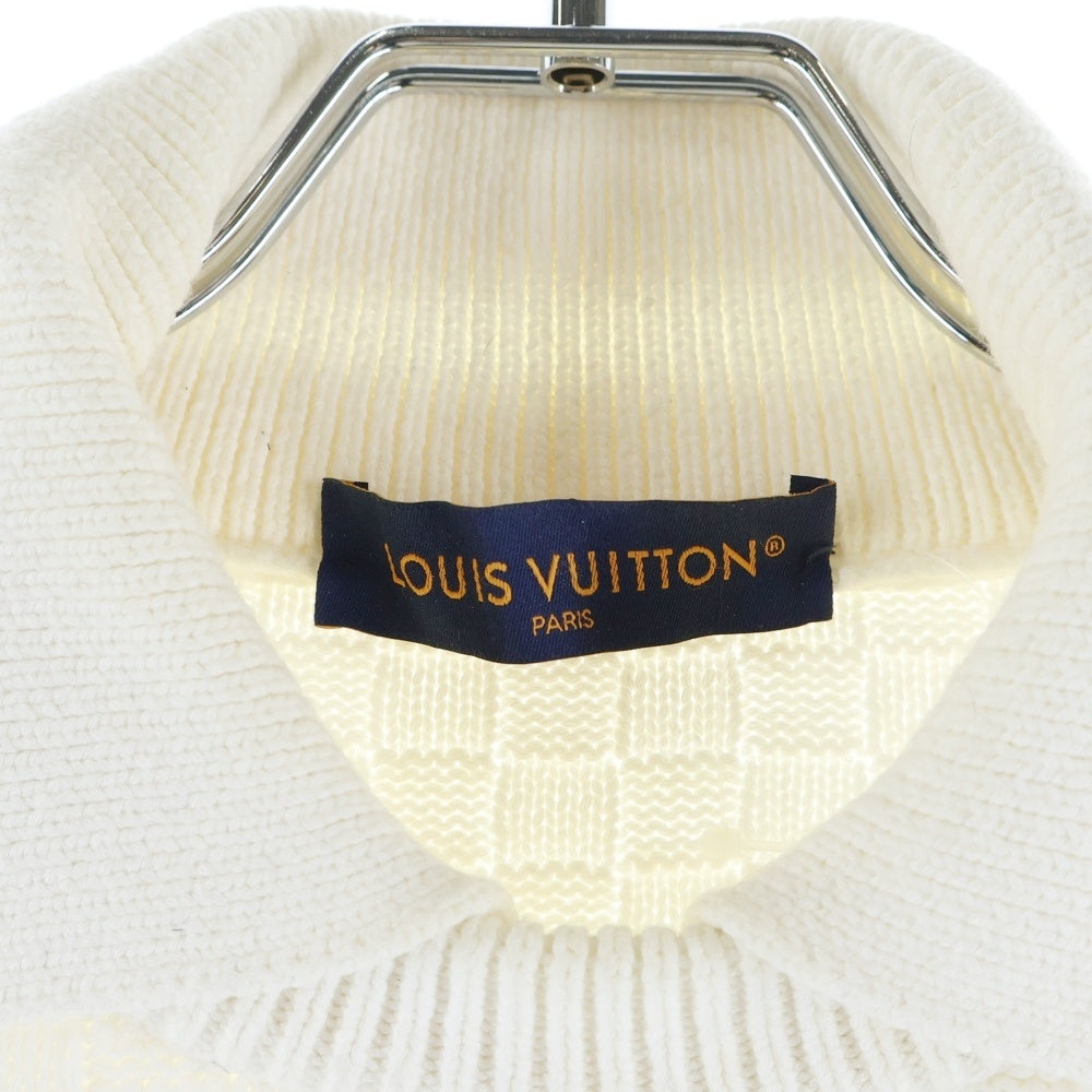 LOUIS VUITTON(ルイヴィトン) 23AW LVダミエウールブレンドプルオーバーニット RM232 TZ8 HPN63W ホワイト