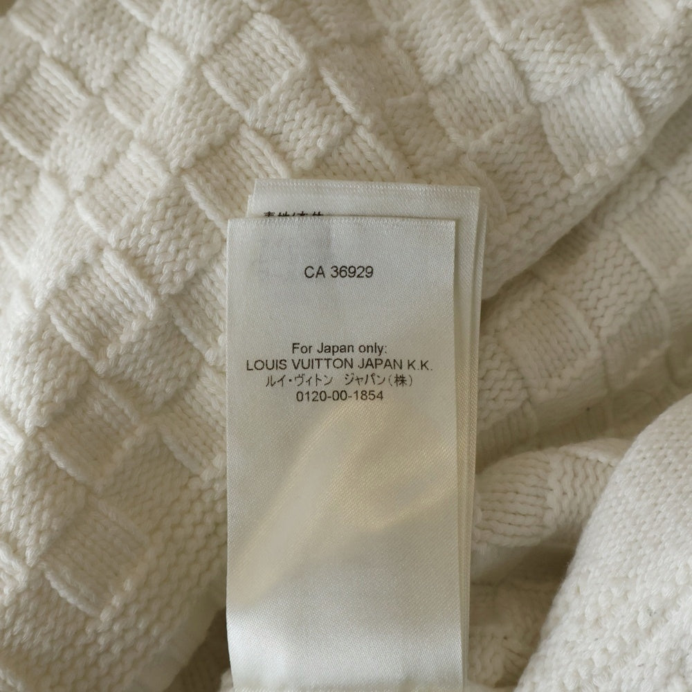 LOUIS VUITTON(ルイヴィトン) 23AW LVダミエウールブレンドプルオーバーニット RM232 TZ8 HPN63W ホワイト