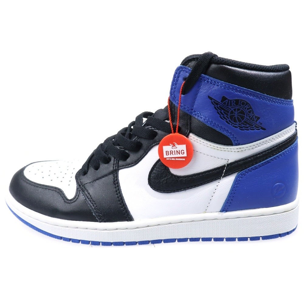 NIKE(ナイキ) ×Fragment design AIR JORDAN 1 RETRO HIGH OG 716371-040 フラグメントデザイン エアジョーダン 1 ハイカットスニーカー ブラック/ブルー US10/28.0cm