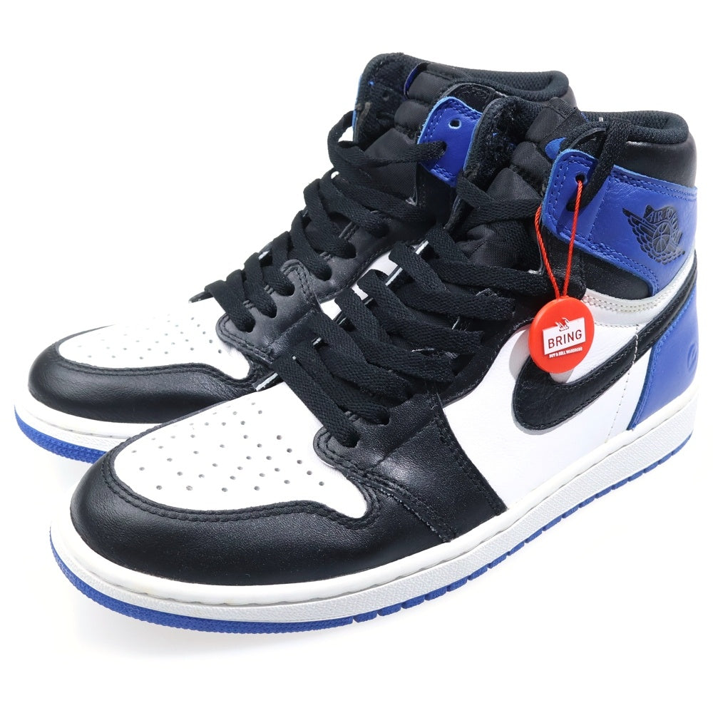 NIKE(ナイキ) ×Fragment design AIR JORDAN 1 RETRO HIGH OG 716371-040 フラグメントデザイン エアジョーダン 1 ハイカットスニーカー ブラック/ブルー US10/28.0cm