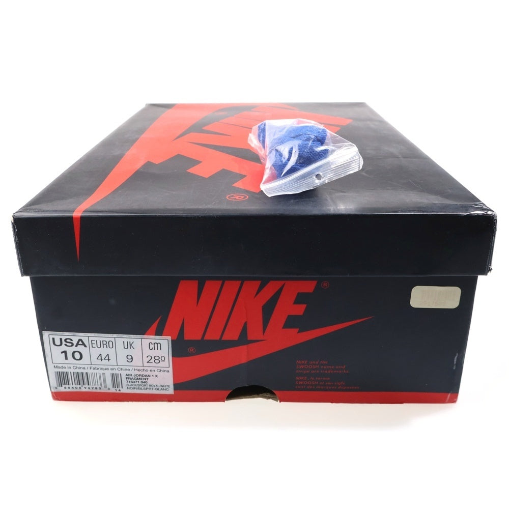 NIKE(ナイキ) ×Fragment design AIR JORDAN 1 RETRO HIGH OG 716371-040 フラグメントデザイン エアジョーダン 1 ハイカットスニーカー ブラック/ブルー US10/28.0cm