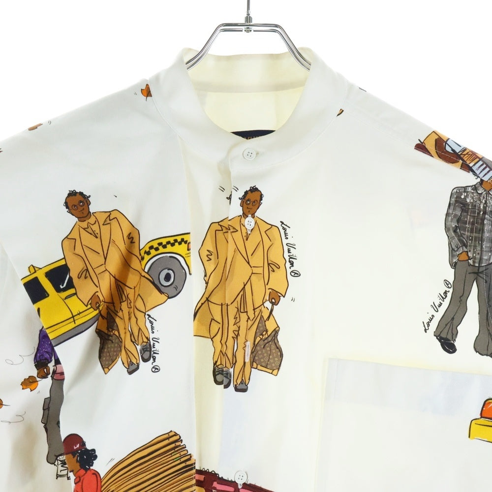 LOUIS VUITTON(ルイヴィトン) 19AW NEW WALKERS DNA RM192 QKQ HHS60W ニューウォーカーズディーエヌエー 総柄プリント半袖コットンシャツ ホワイト