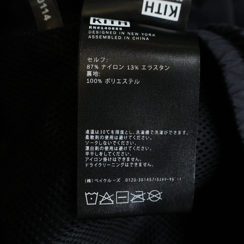 KITH(キス) 22SS MADISON PANT KHM060114 ナイロンドローストリングイージーパンツ ブラック