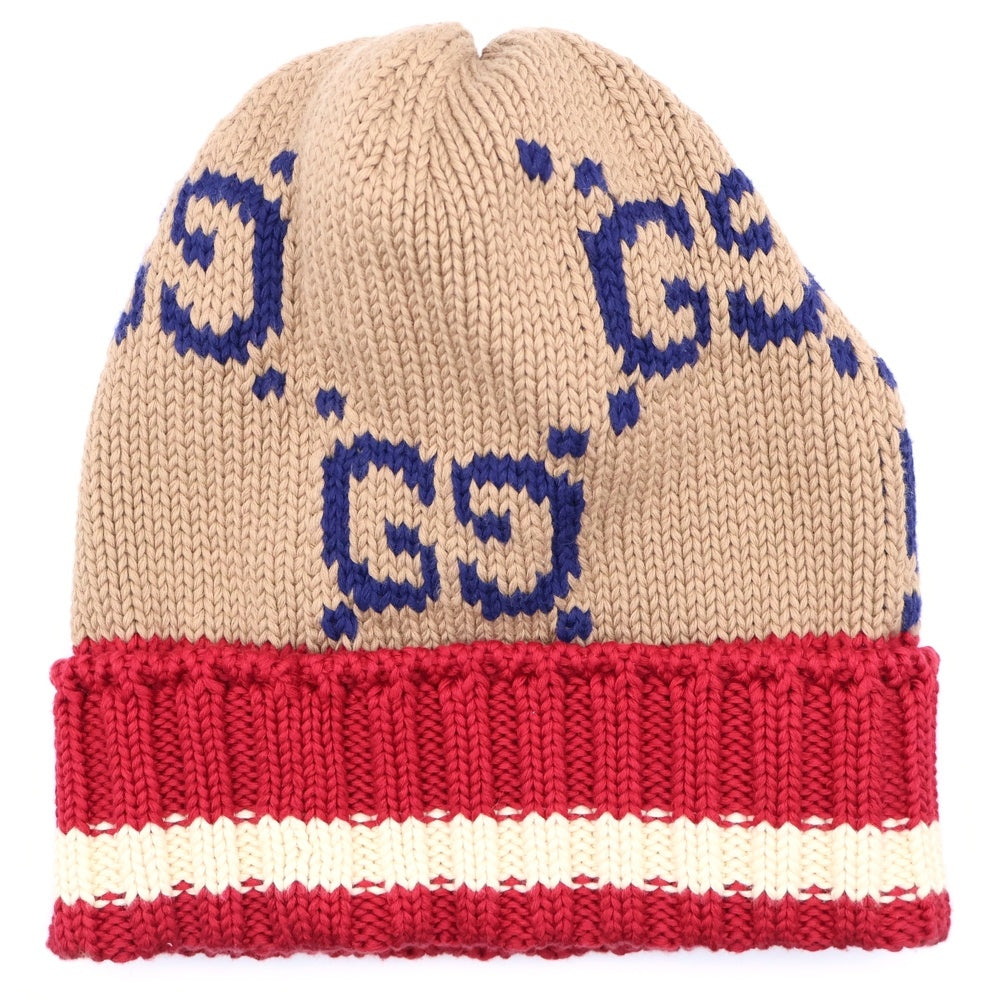 GUCCI(グッチ) GG総柄 コットン ニットキャップ ビーニー ベージュ