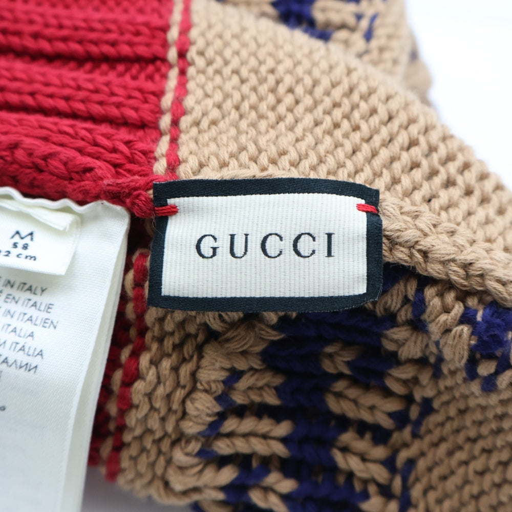GUCCI(グッチ) GG総柄 コットン ニットキャップ ビーニー ベージュ 597636 4G111
