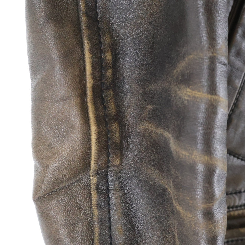 NUMBER (N)INE(ナンバーナイン) 08AW ARCHIVE ポートランド期 レザーコート F08-NJ050B ブラウン